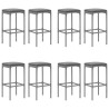 Ensemble de bar de jardin 9 pcs avec coussins gris poly rotin 