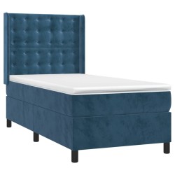Sommier à lattes de lit avec matelas Bleu foncé 90x200 cm 