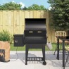 Gril à granulés avec étagère inférieure noir 94 cm fer 