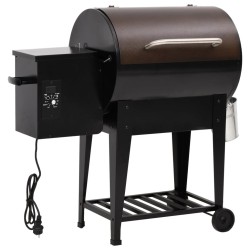 Gril à granulés avec étagère inférieure noir 94 cm fer 