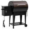 Gril à granulés avec étagère inférieure noir 94 cm fer 