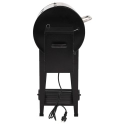 Gril à granulés avec étagère inférieure noir 94 cm fer 