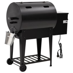 Gril à granulés avec étagère inférieure noir 94 cm fer 
