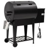 Gril à granulés avec étagère inférieure noir 94 cm fer 