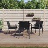 Ensemble à manger de jardin 5 pcs coussins résine tressée acier 