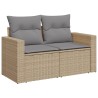 Salon de jardin avec coussins 6 pcs beige résine tressée 