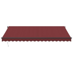 Auvent manuel rétractable avec LED bordeaux 450x350 cm 
