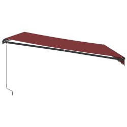Auvent manuel rétractable avec LED bordeaux 450x350 cm 