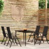 Ensemble à manger de jardin 5 pcs Noir 