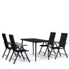 Ensemble à manger de jardin 5 pcs Noir 