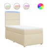 Sommier à lattes de lit avec matelas Crème 80x200 cm Tissu 
