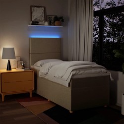Sommier à lattes de lit avec matelas Crème 80x200 cm Tissu 