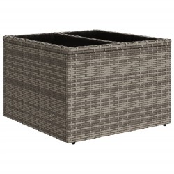 Salon de jardin 6 pcs avec coussins gris résine tressée 