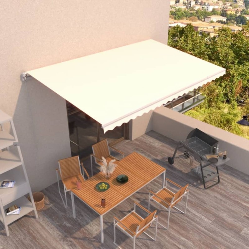 Auvent manuel rétractable 500x350 cm Crème Auvent manuel rétractable 500x350 cm Crème