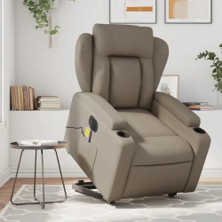 Fauteuil inclinable de massage électrique cappuccino similicuir 