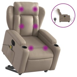 Fauteuil inclinable de massage électrique cappuccino similicuir 
