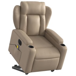 Fauteuil inclinable de massage électrique cappuccino similicuir 