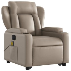 Fauteuil inclinable de massage électrique cappuccino similicuir 