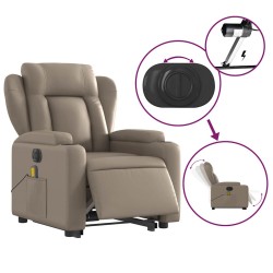 Fauteuil inclinable de massage électrique cappuccino similicuir 