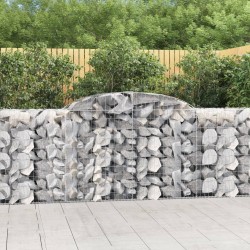 Paniers à gabions arqués 3 pcs 300x50x100/120 cm fer galvanisé 