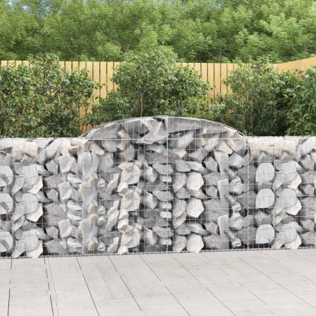 Paniers à gabions arqués 3 pcs 300x50x100/120 cm fer galvanisé 