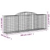 Paniers à gabions arqués 3 pcs 300x50x100/120 cm fer galvanisé 