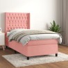 Sommier à lattes de lit avec matelas Rose 90x190 cm Velours 