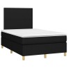 Sommier à lattes de lit avec matelas noir 120x190 cm tissu 