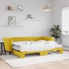 Lit de jour avec lit gigogne et matelas jaune 80x200 cm velours 