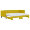 Lit de jour avec lit gigogne et matelas jaune 80x200 cm velours 