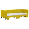 Lit de jour avec lit gigogne et matelas jaune 80x200 cm velours 