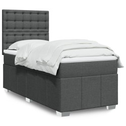 Sommier à lattes de lit avec matelas Gris foncé 80x200 cm Tissu 