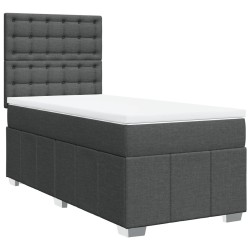 Sommier à lattes de lit avec matelas Gris foncé 80x200 cm Tissu 