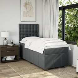 Sommier à lattes de lit avec matelas Gris foncé 80x200 cm Tissu 