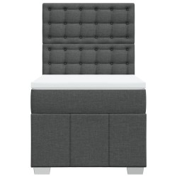Sommier à lattes de lit avec matelas Gris foncé 80x200 cm Tissu 