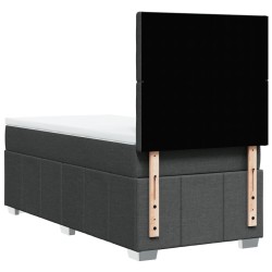 Sommier à lattes de lit avec matelas Gris foncé 80x200 cm Tissu 