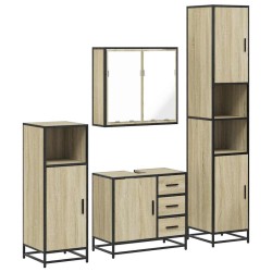 Ensemble de meubles de salle de bain 4 pcs chêne sonoma 