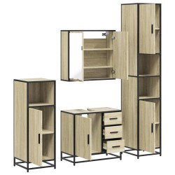 Ensemble de meubles de salle de bain 4 pcs chêne sonoma 