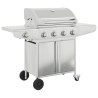 Barbecue à gaz avec 5 brûleurs argenté acier inoxydable 