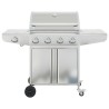 Barbecue à gaz avec 5 brûleurs argenté acier inoxydable 
