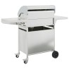 Barbecue à gaz avec 5 brûleurs argenté acier inoxydable 