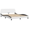 Lit avec matelas blanc et noir 160x200 cm similicuir 