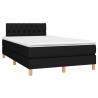 Sommier à lattes de lit avec matelas noir 120x190 cm tissu 