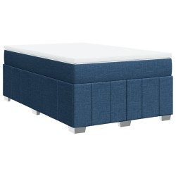 Sommier à lattes de lit avec matelas bleu 120x190 cm tissu 
