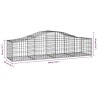 Paniers à gabions arqués 7 pcs 200x50x40/60 cm fer galvanisé 