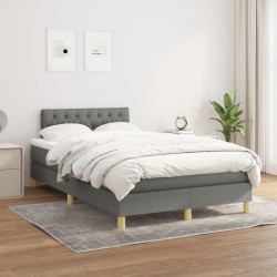 Sommier à lattes de lit avec matelas Gris foncé 120x200cm Tissu 