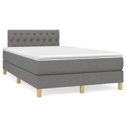 Sommier à lattes de lit avec matelas Gris foncé 120x200cm Tissu 
