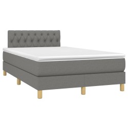 Sommier à lattes de lit avec matelas Gris foncé 120x200cm Tissu 