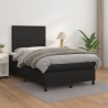Sommier à lattes de lit avec matelas noir 120x190 cm similicuir 