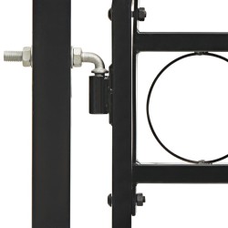 Portillon double porte avec dessus arqué Acier 400x150 cm Noir 